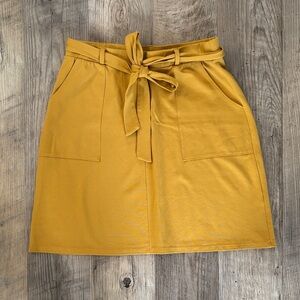 Gilli Mustard Ponte Mini Skirt